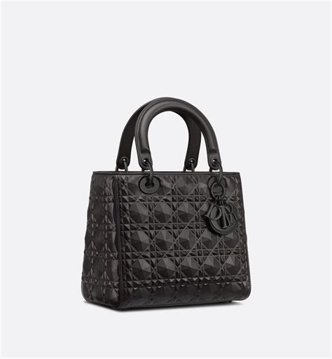 mini lady dior bag black cannage calfskin with diamond motif|Mini Lady Dior Bag Black Cannage Calfskin with Diamond Motif.